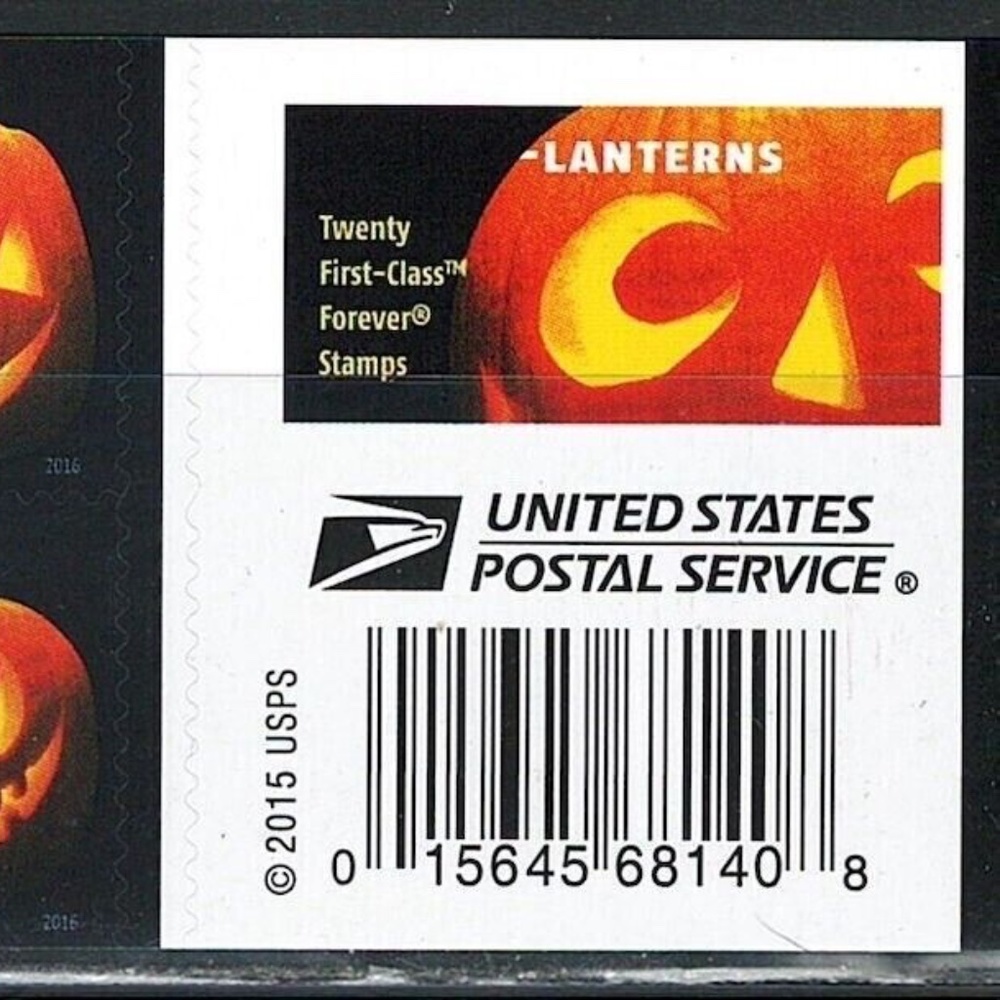 Mint US Jack o Lanterns Booklet Pane of 20 - Picture 2 of 3